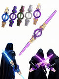 Fire Spin Sword Double-Edged Lightsaber Toy with 7-Color LED Lights & Sound