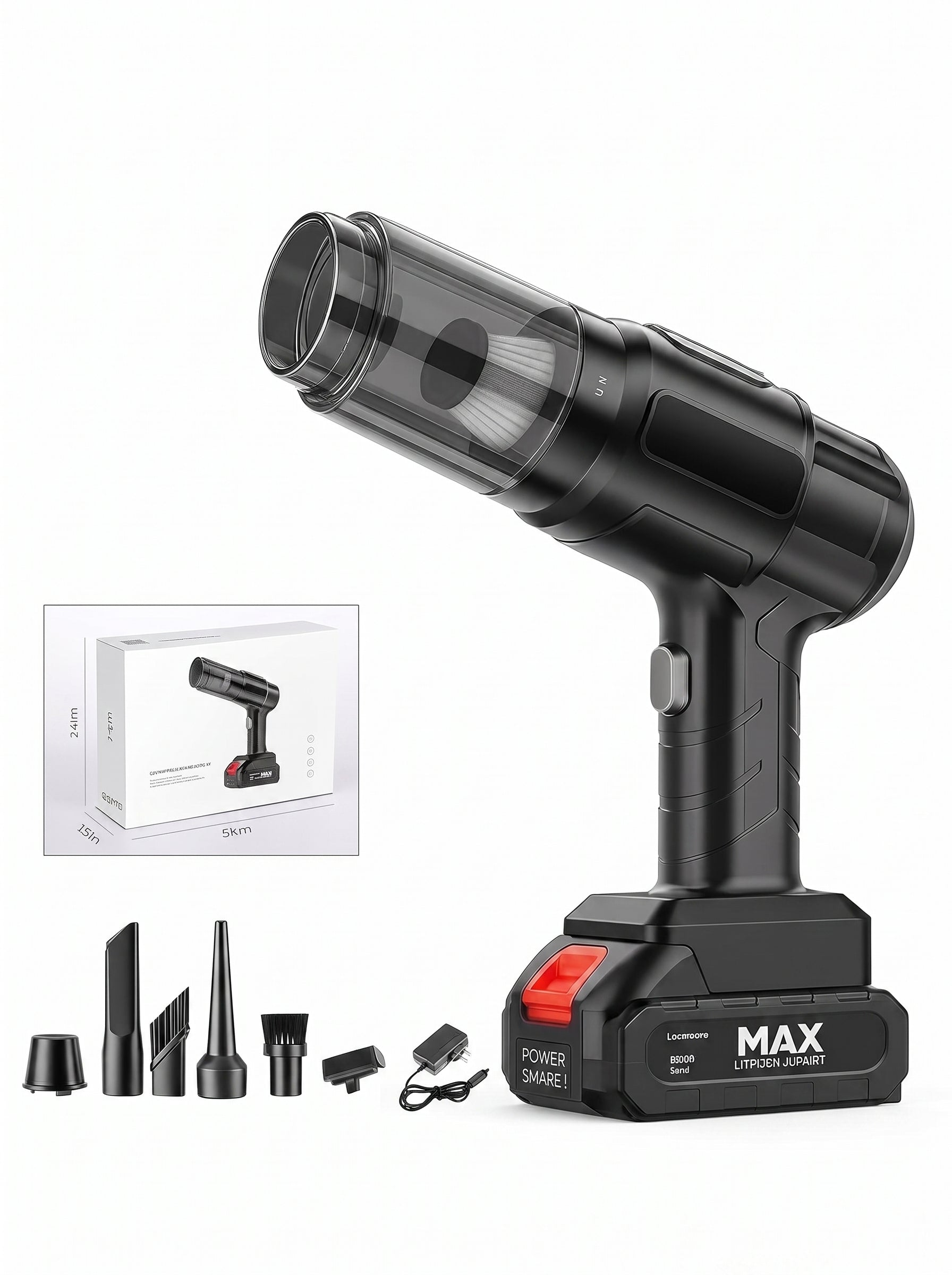 Cordless Wet & Dry Car Vacuum Cleaner | 15V Rechargeable Handheld Vacuum with Blower Mode